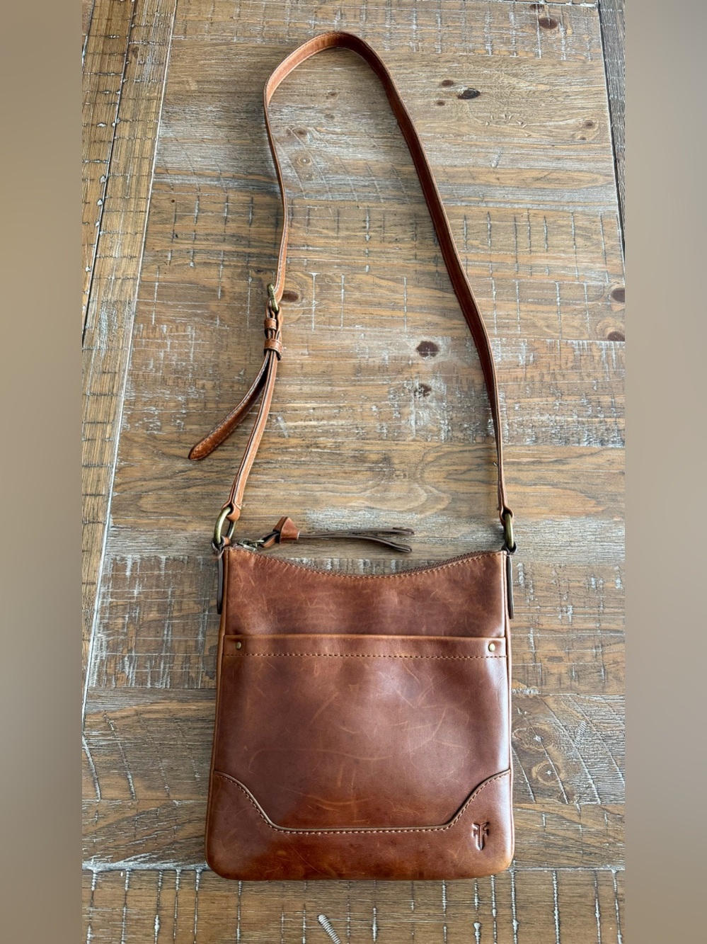 Frye Melissa Swing Pack Brown Leather Crossbody Bag